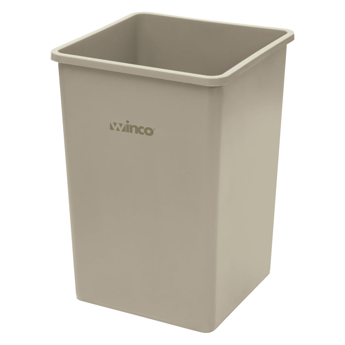 Picture of Winco PTCS-35BE Tall Square Trash Can - 35 gal, Beige - 19.5 in. Square x 27.63 in.
