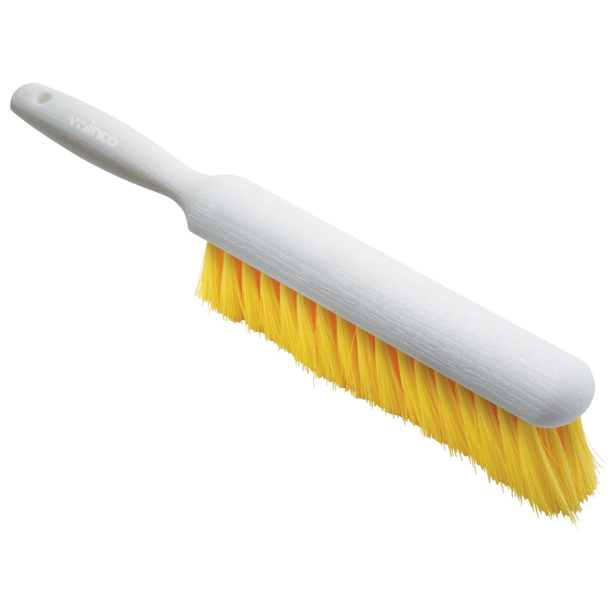 Picture of Winco BRC-14Y Counter Cleaning Brush, 14.25 in., White Handle - Yellow Bristles