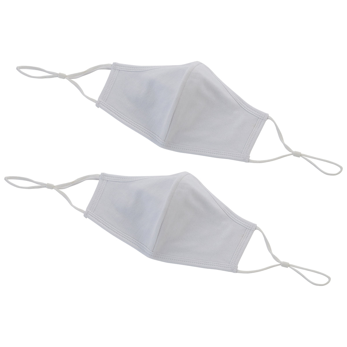 Picture of Winco MSK-2WML Reusable & Adjustable Face Mask&#44; 2-Ply Cotton - Medium & Large&#44; White - 2 Piece