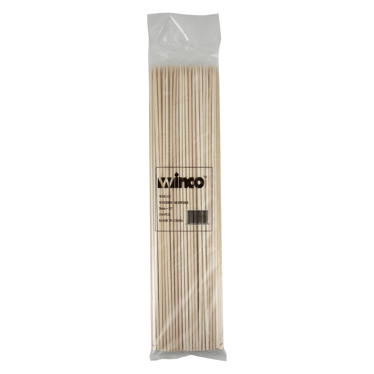 Picture of Winco WSK-12 12 in. Bamboo Skewers, 100 Per Bag