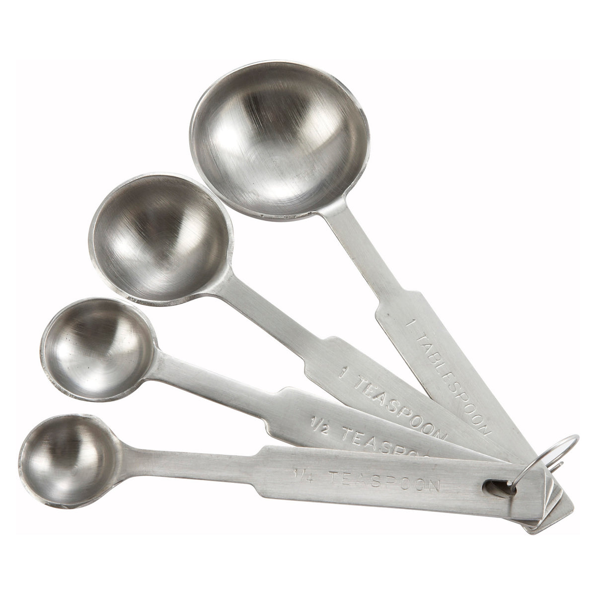 Picture of Winco MSPD-4X Measuring Spoon Set, 4 Piece, Deluxe, Stainless Steel