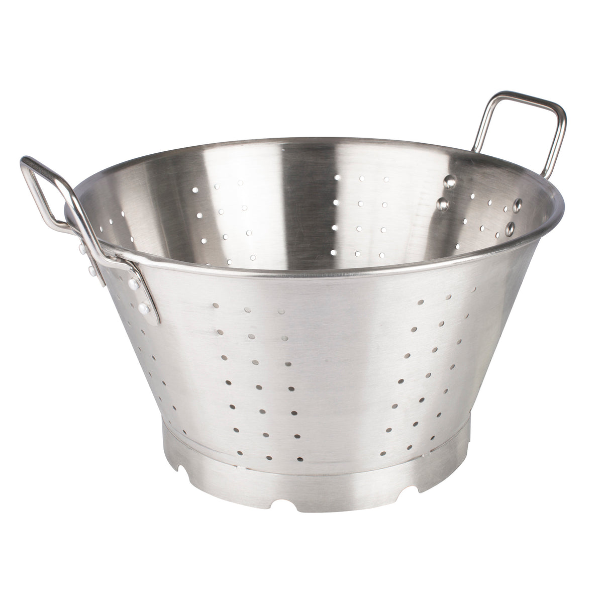 Picture of Winco SLO-16 Colander with Handles & Base, Heavy-Duty Stainless Steel - 16 qt.