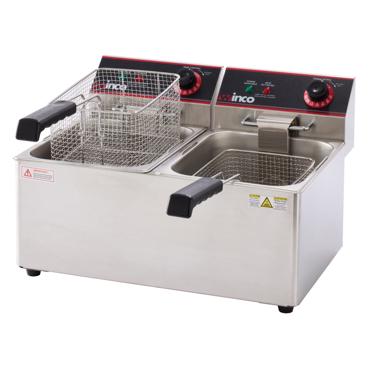 Picture of Winco EFT-32 Electric Twin Well Deep Fryer, 32 lbs