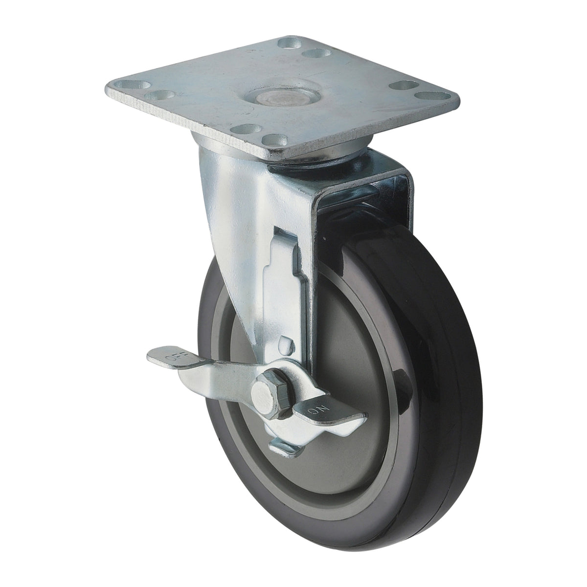 Picture of Winco CT-33B Universal Caster Set with Brake, 3.5 x 3.5 in. Square Plate, 5 in. Wheels - 2 Piece