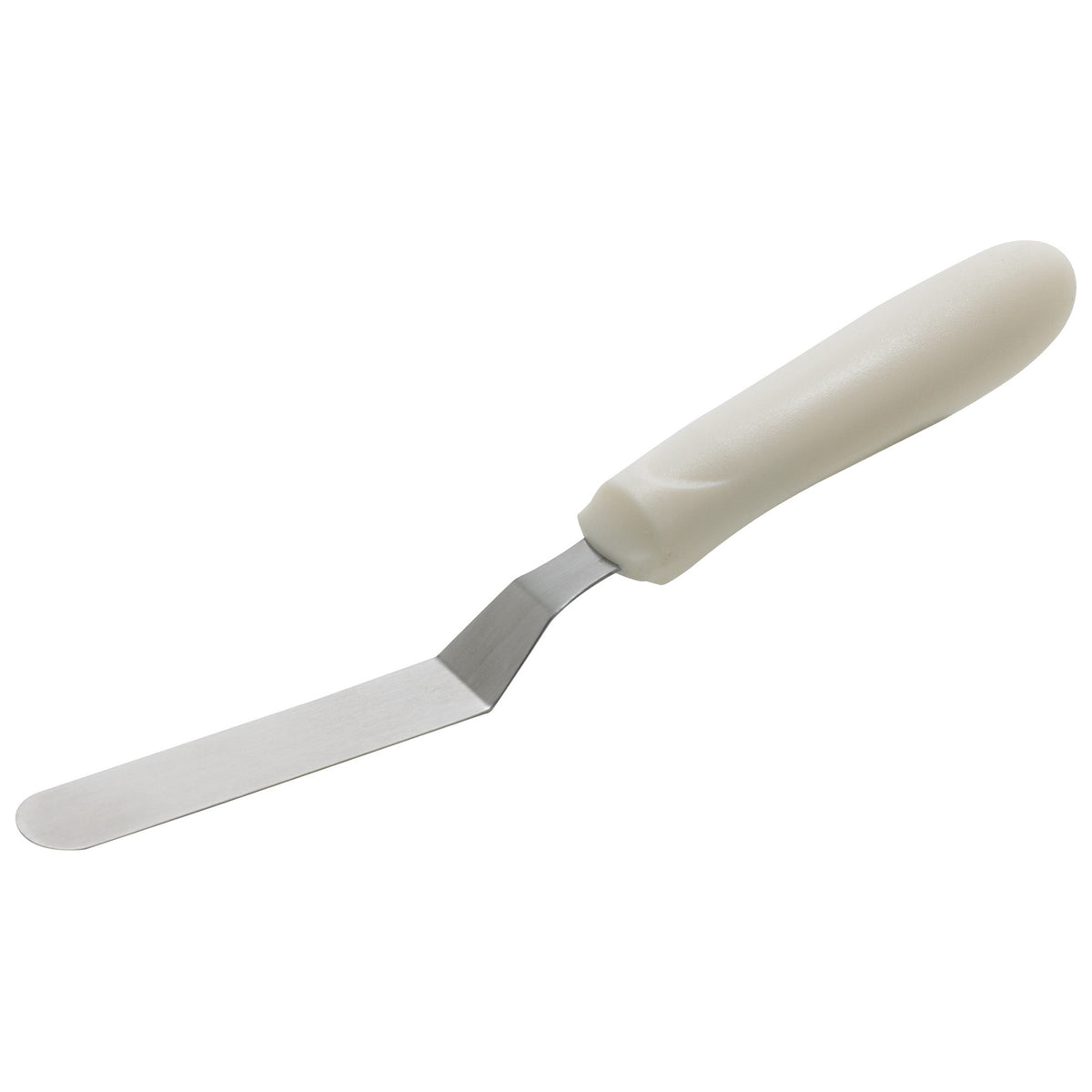 Picture of Winco TWPO-4 Spatula with Offset, White Polypropylene Handle - 3.5 x 0.75 in.