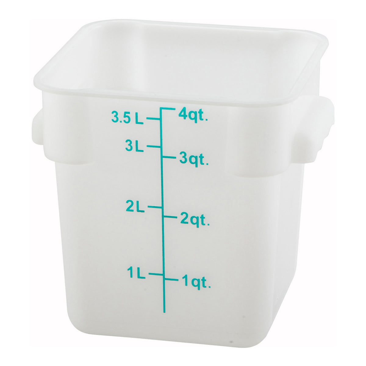 Picture of Winco PTSC-4 Square Storage Container, Translucent, Polypropylene - 4 qt.