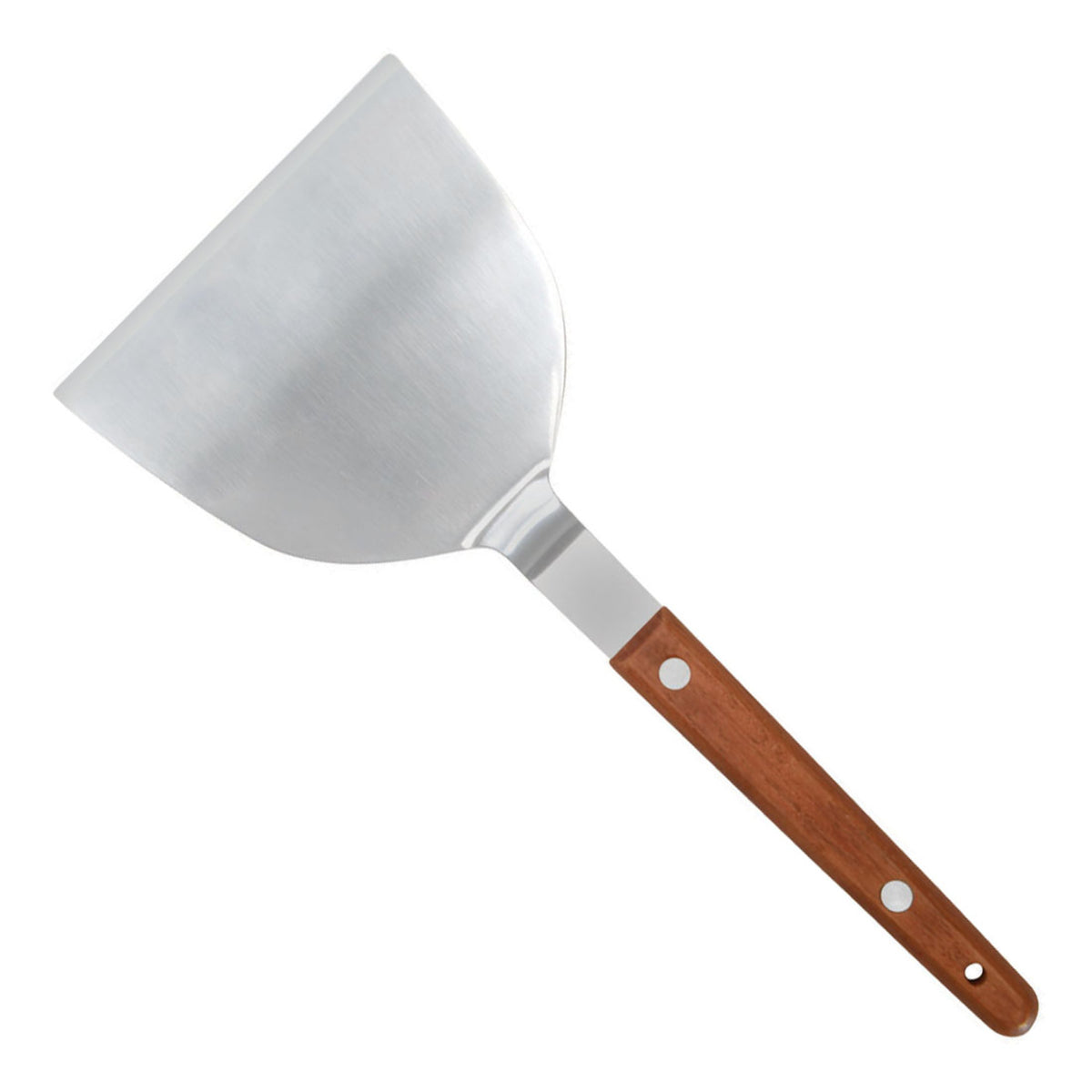 Picture of Winco TN43 Teppanyaki Turner, Offset, Wooden Handle, 4 x 3.5 in. Blade