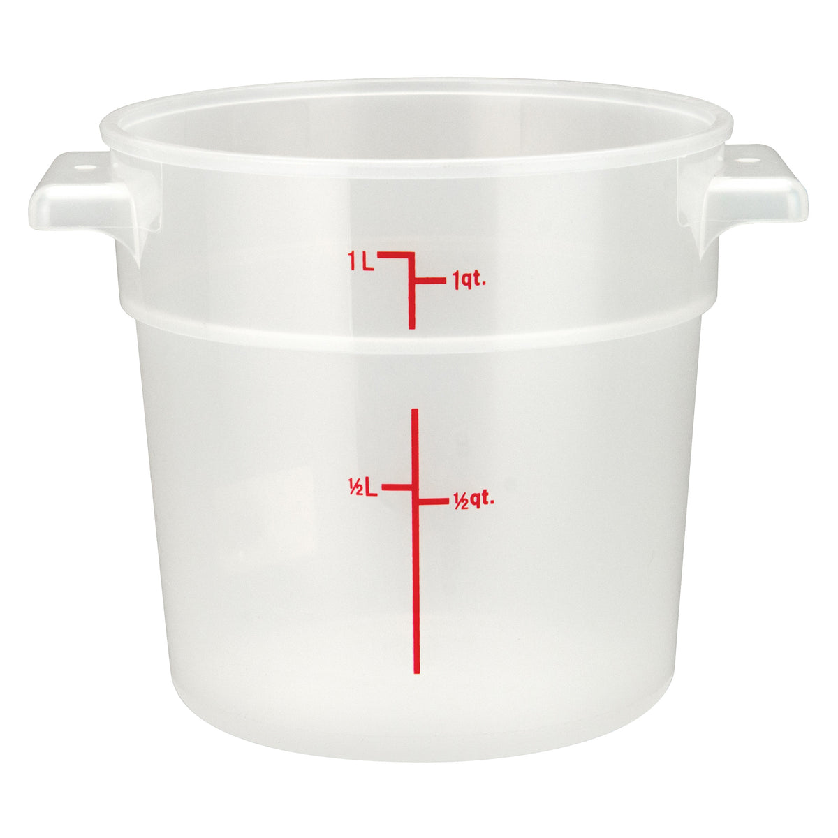 Picture of Winco PTRC-1 Round Storage Container, Translucent, Polypropylene - 1 qt.