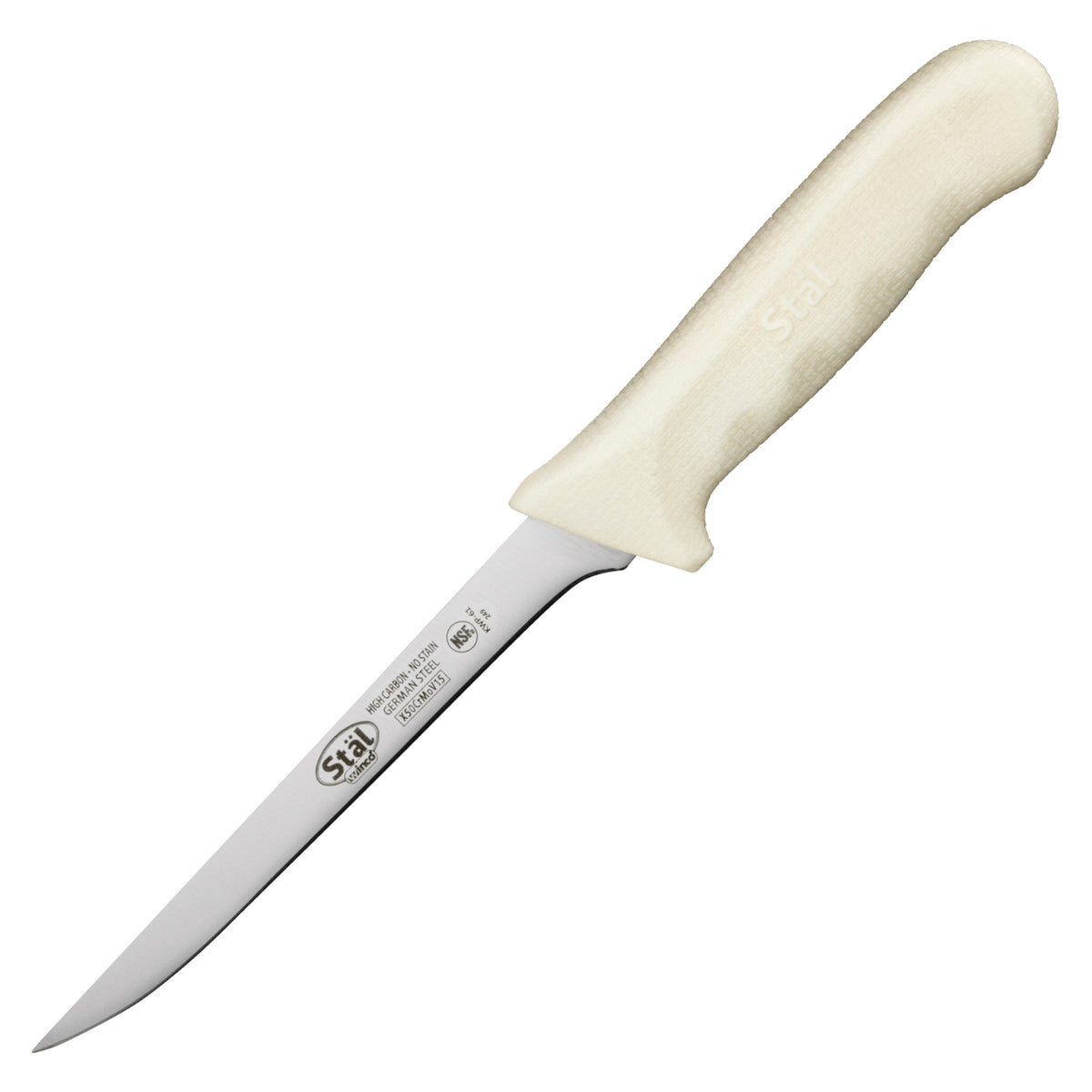 Picture of Winco KWP-61 6 in. Boning Knife, White Polypropylene Handle, Narrow