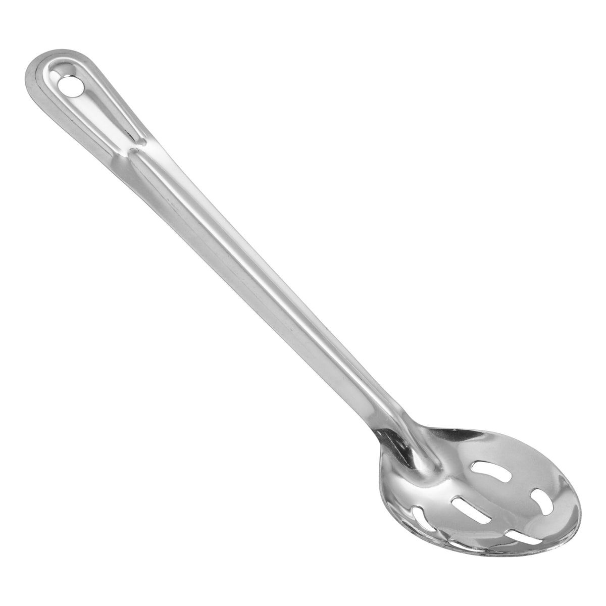 Picture of Winco BSST-13H Heavy-Duty Basting Spoon, Stainless Steel, 1.5 mm - Slotted, 13 in.