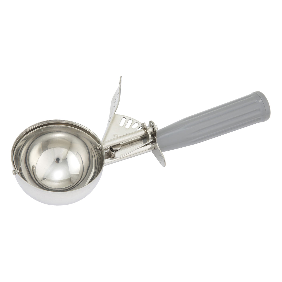 Picture of Winco ICD-8 Stainless Steel Thumb Press Disher with Plastic Handle, Size 8