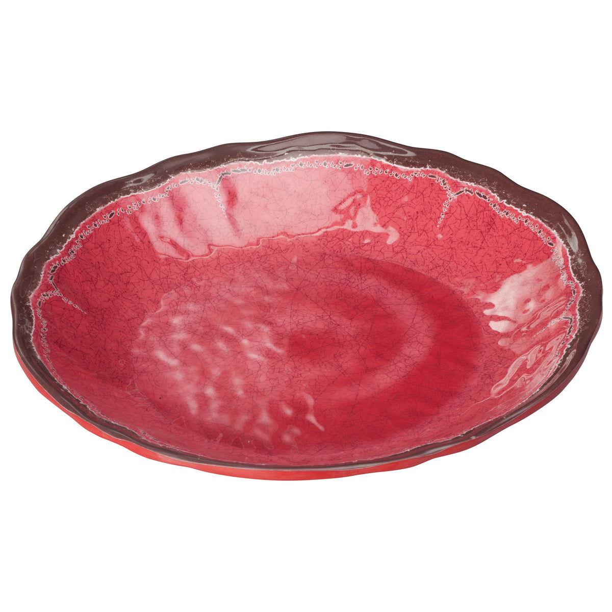 Picture of Winco WDM001-505 9.63 in. Dia. Melamine Hammered Deep Plate, Red, 24 Piece