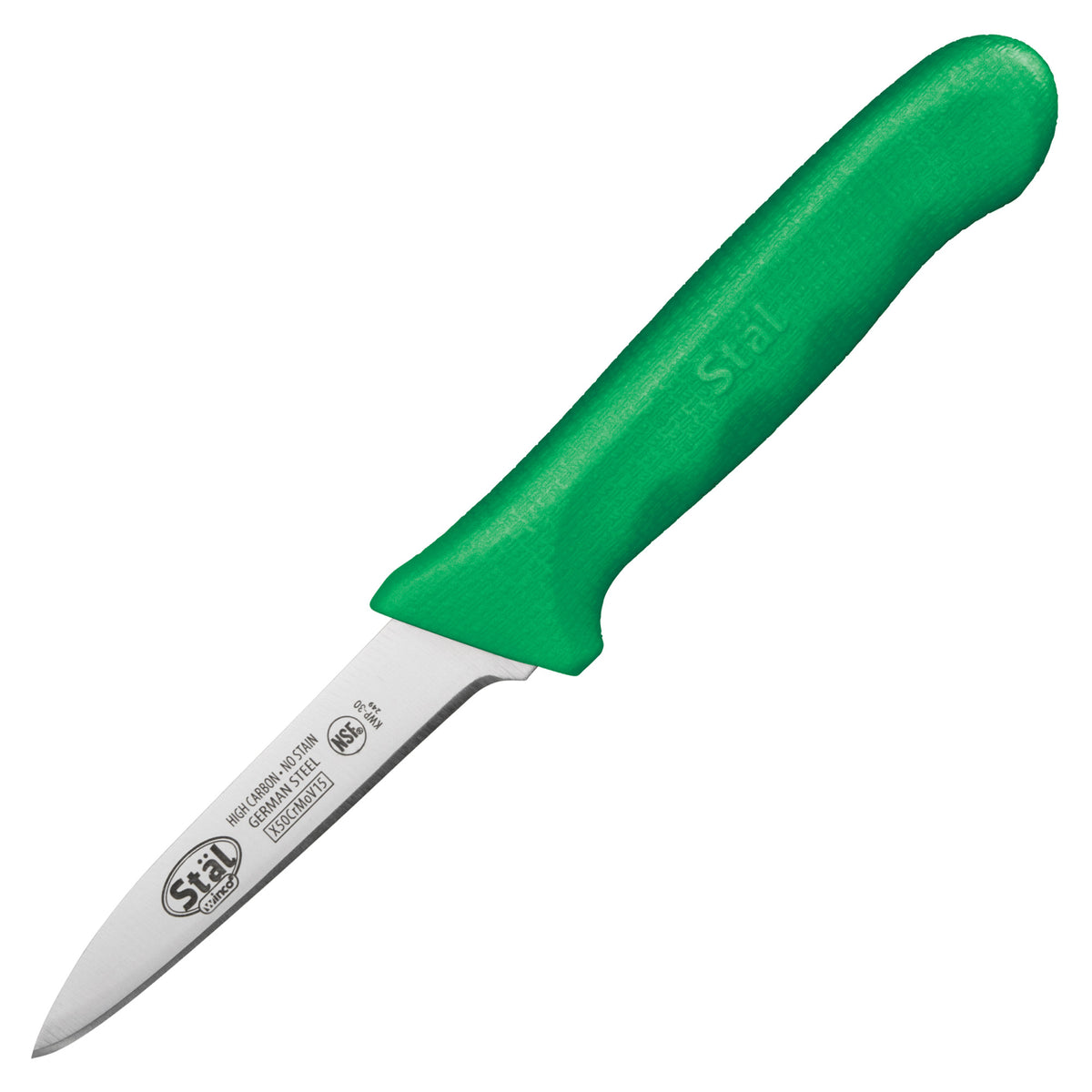 Picture of Winco KWP-30G Stal 3.25 in. Paring Knife - Green Polypropylene Handle - 2 Piece