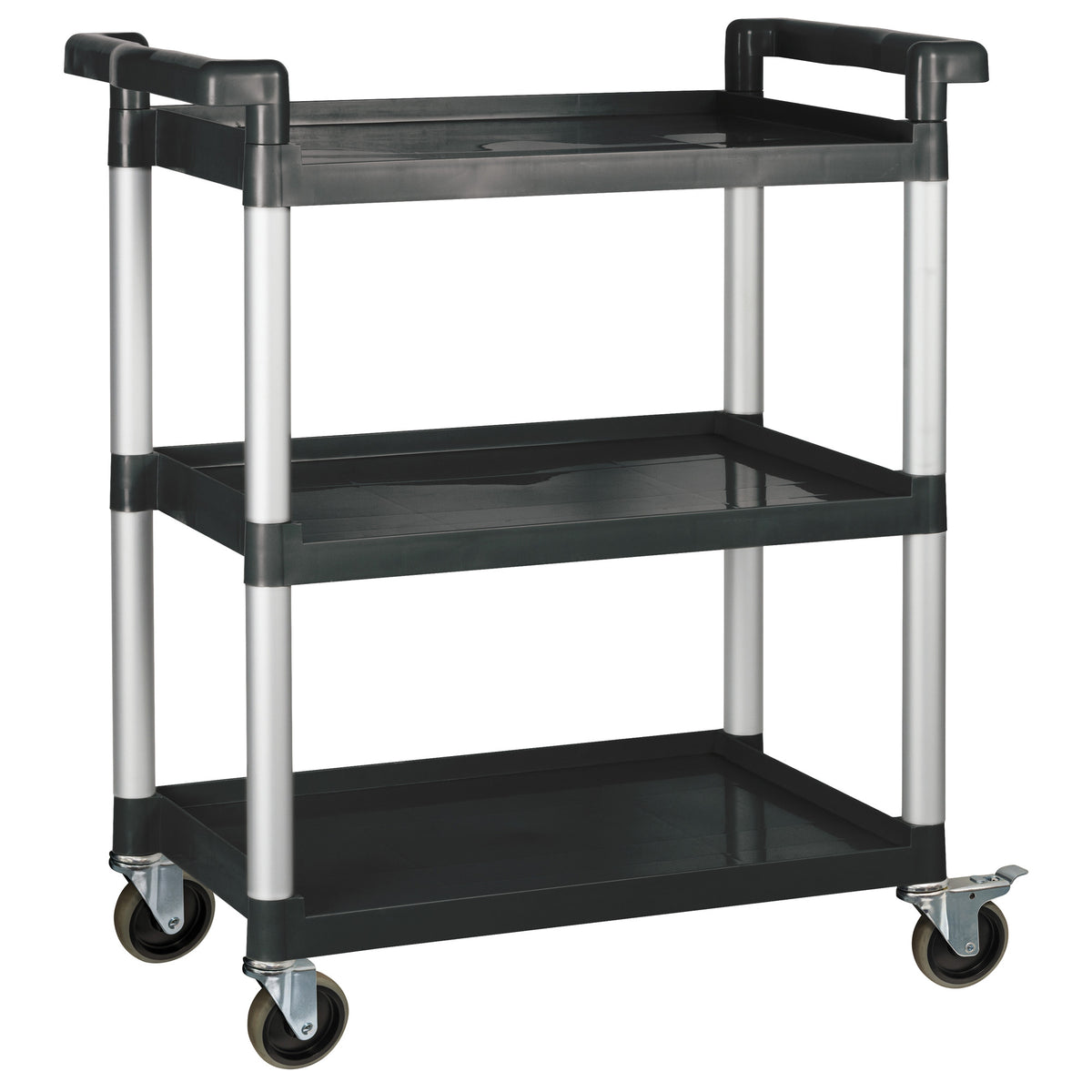 Picture of Winco UC-2415K 3-Tier Utility Carts with Brakes - Black, 32 x 16.13 x 36.75 in.