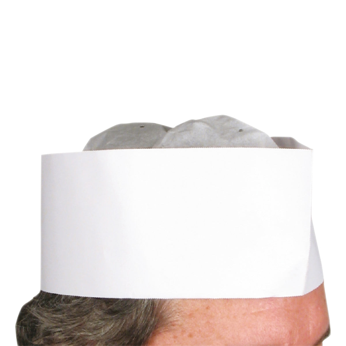 Winco DCH-3 Signature Chef Disposable Chef Hat - Paper, White, 3, Pack of 100