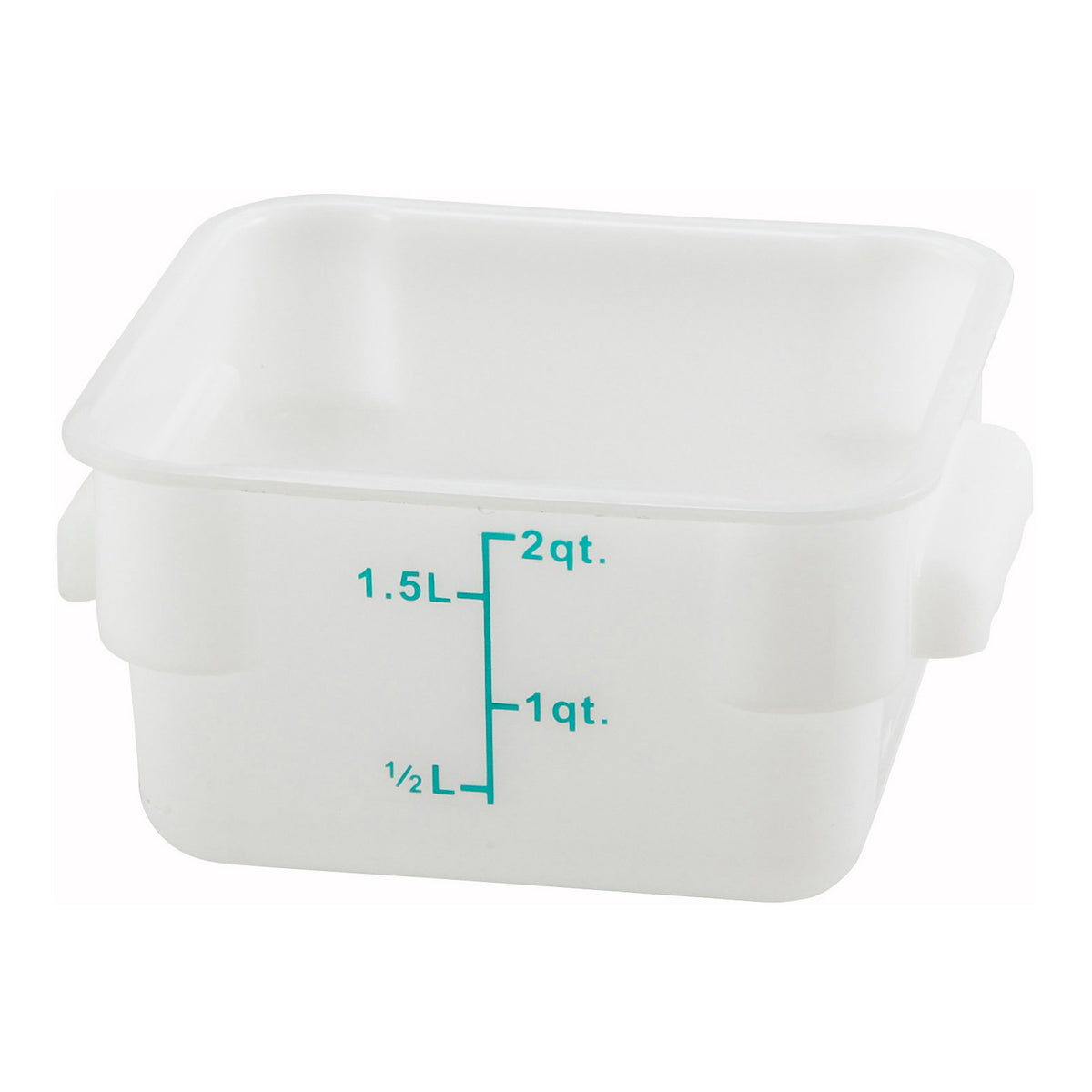Picture of Winco PESC-2 Square Storage Container, White Polypropylene - 2 qt.
