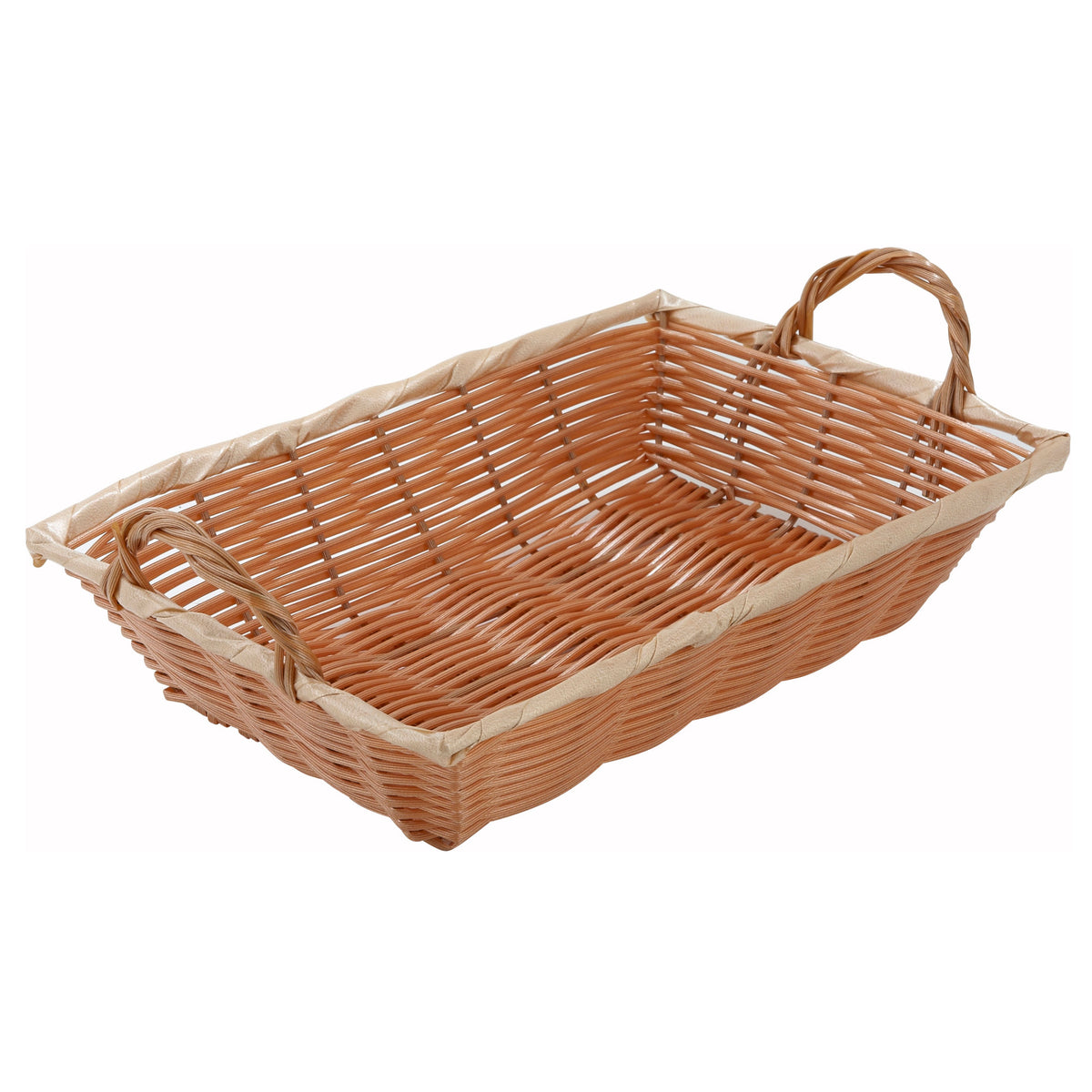 Picture of Winco PWBN-12B Natural Woven Basket, Rectangular with Handles - 12 x 8 x 3 in.