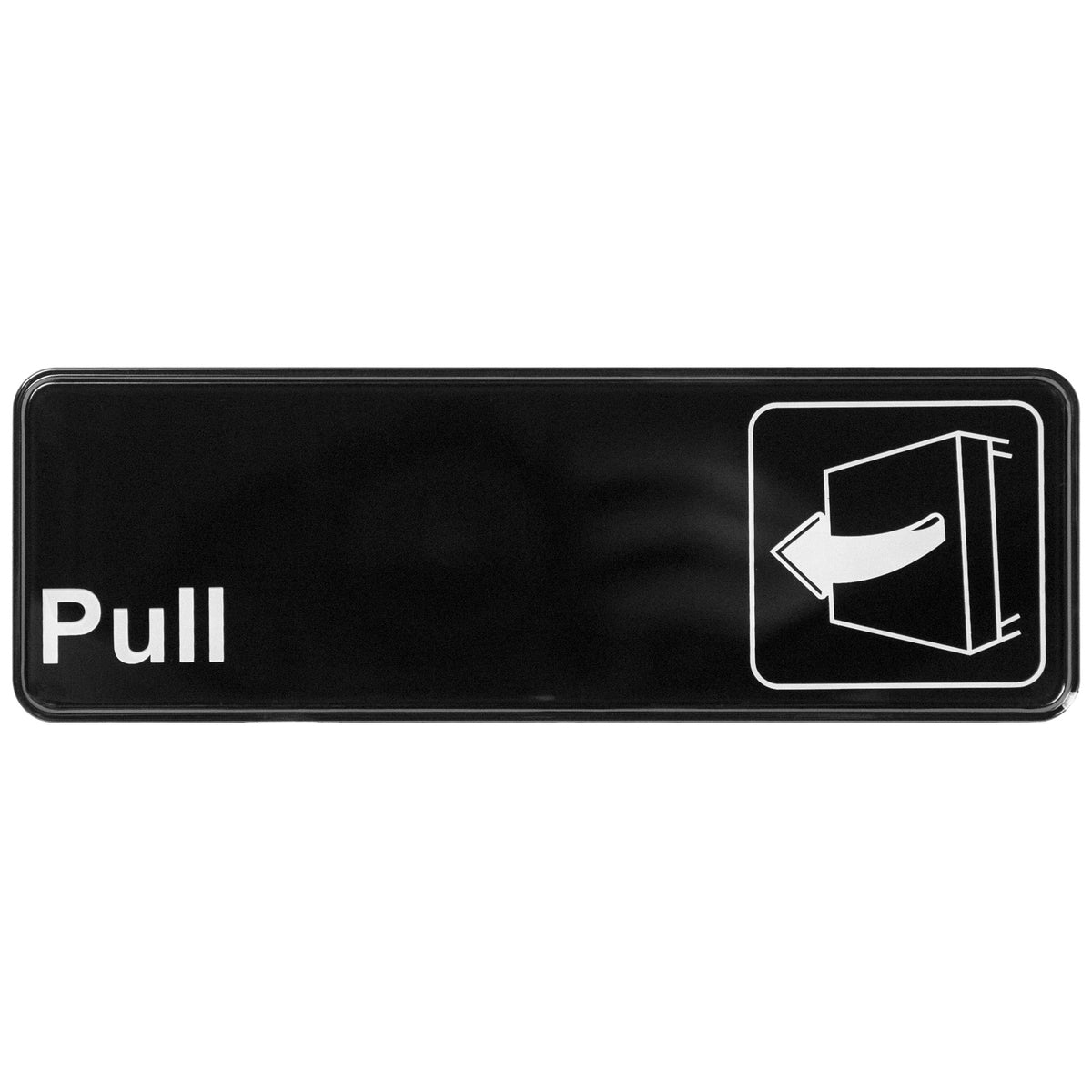 Winco SGN-302 Information PULL Sign w/ Symbol, 3 x 9, Black