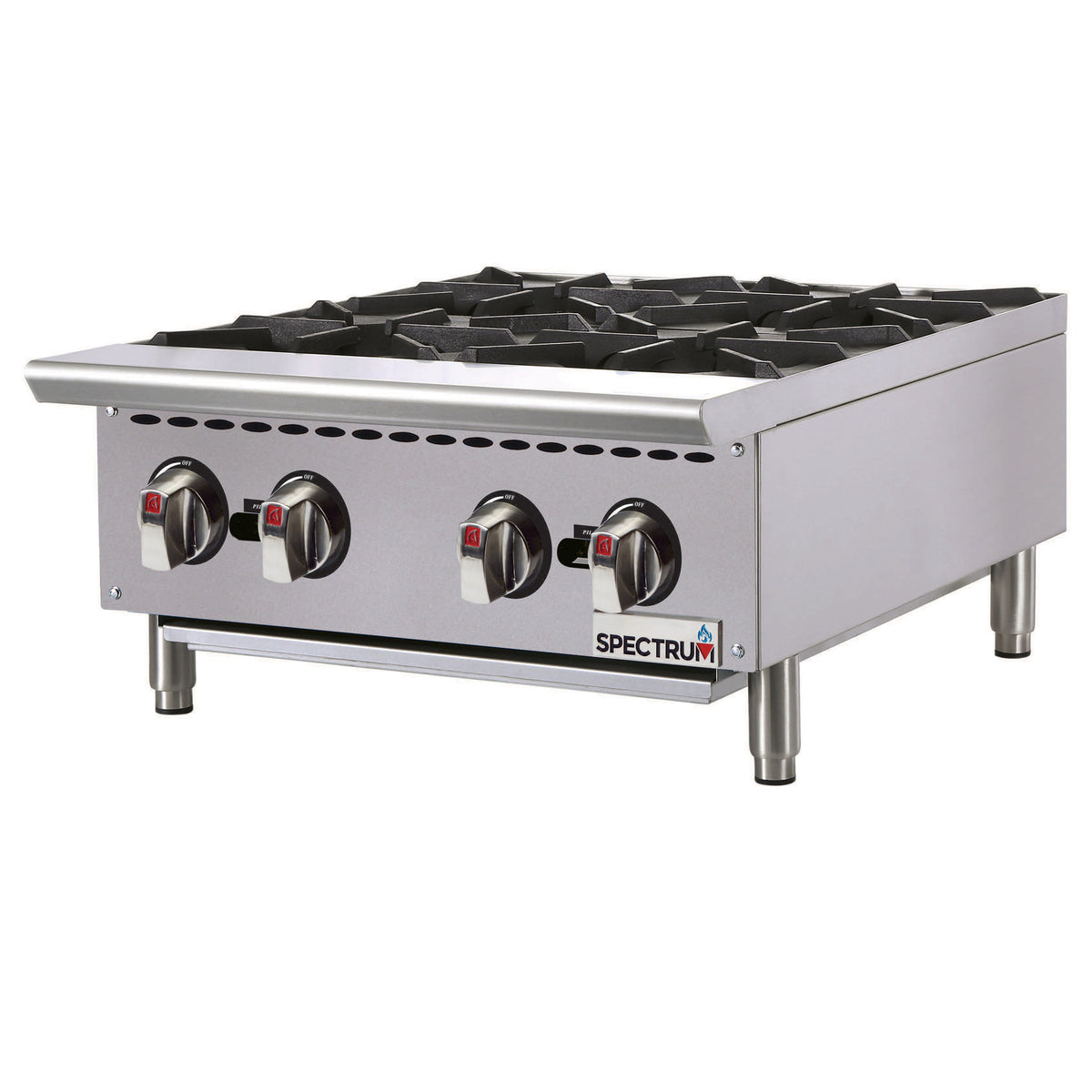 Picture of Winco NGHP-4 Spectrum Gas Hot Plate, 24 in. Wide, 4-Burner, Natural Gas