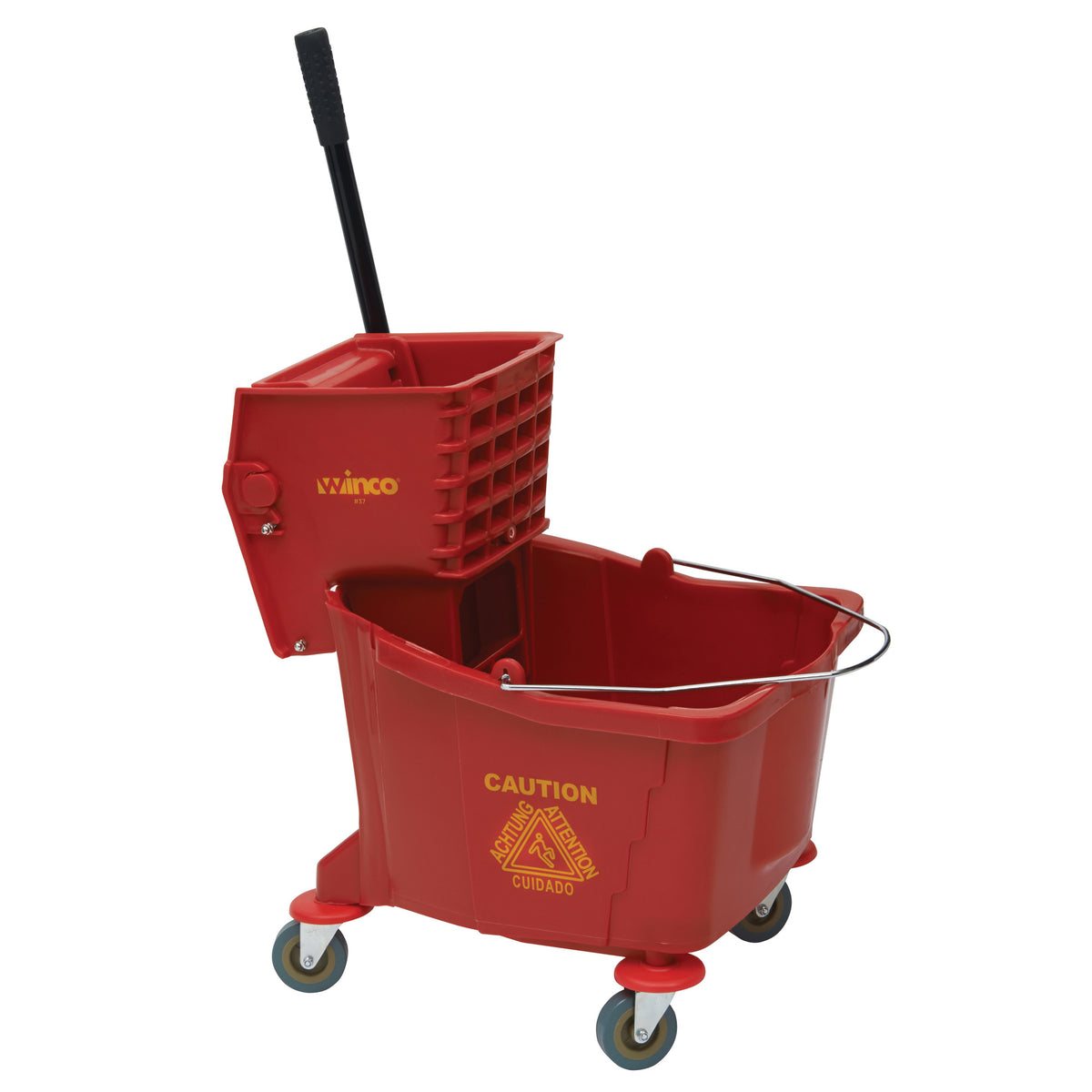 Picture of Winco MPB-36R 36 qt. Mop Bucket with Side-Press Wringer, Red