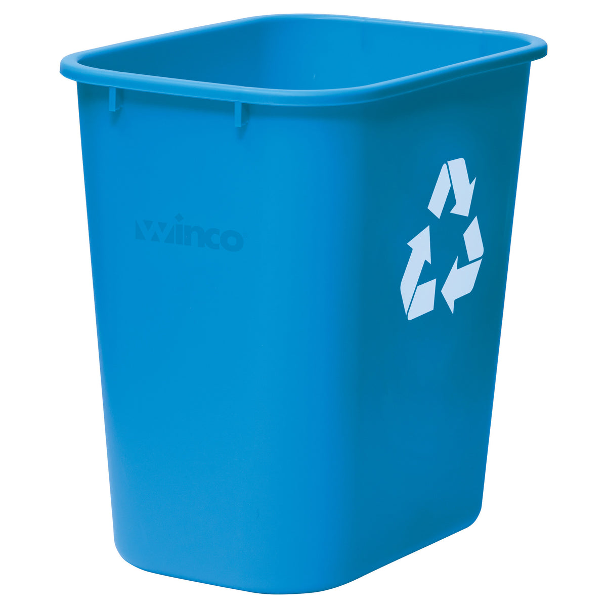 Picture of Winco PWR-28L Waste Baskets - 28 qt., Blue - Recycle - 14.63 x 10.25 x 15 in.
