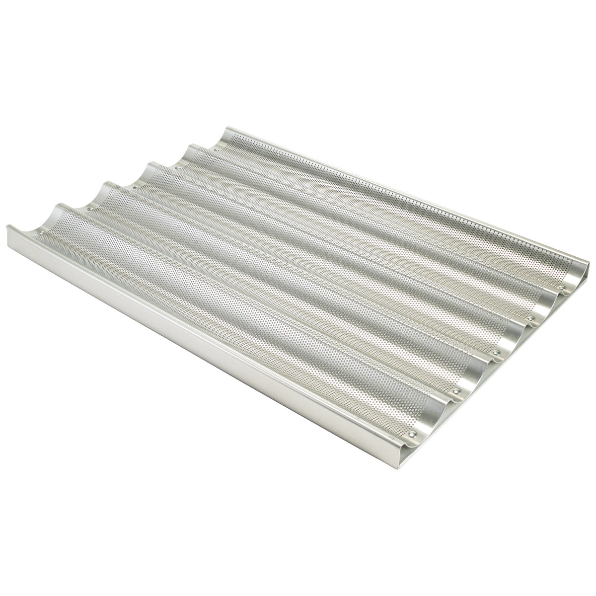 Picture of Winco ABPN-5 5-Channel Perforated Non-Stick Baguette Pan - 18 x 26 x 1 in. - Silicon Glaze - Aluminum
