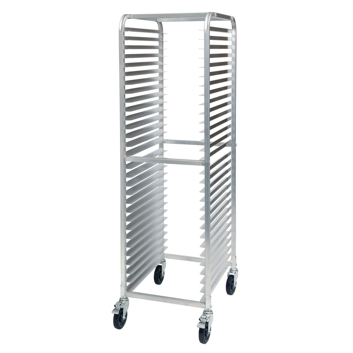 Picture of Winco AWRK-30 30-Tier End-Load Sheet Pan Rack with Brakes - 2 in. Spacing - Welded