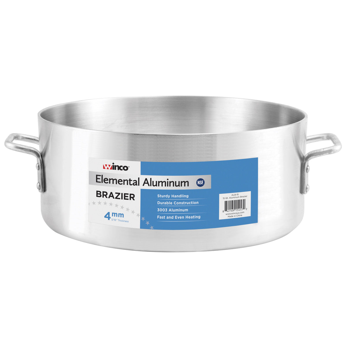 Picture of Winco ALB-15 Elemental Aluminum Brazier, 4 mm - 15 qt.