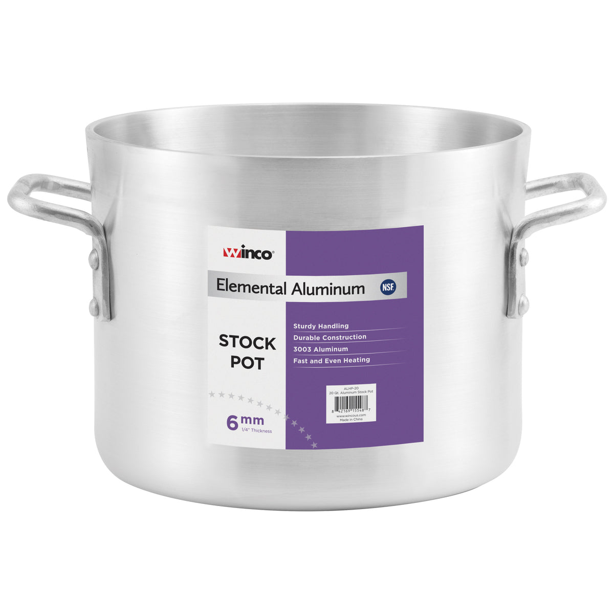 Picture of Winco ALHP-100 Elemental Aluminum Stock Pot, 6 mm - 100 qt.