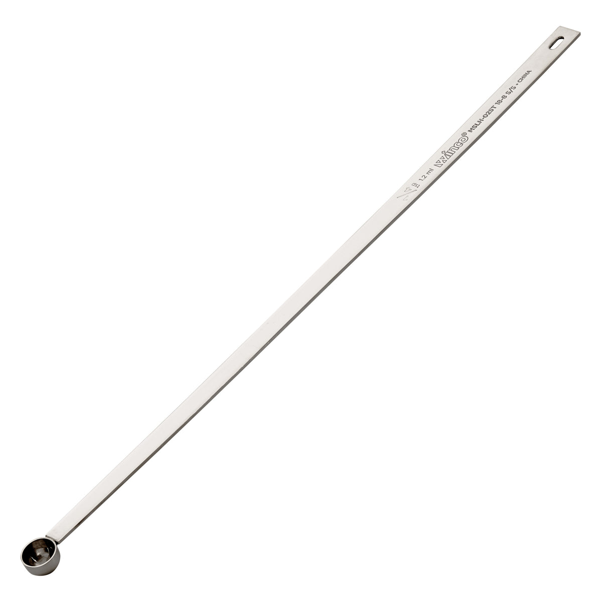 Picture of Winco MSLH-025T 18-8 Stainless Steel Measuring Spoon with Long Handle, 0.25 TSP - 14.63 in.