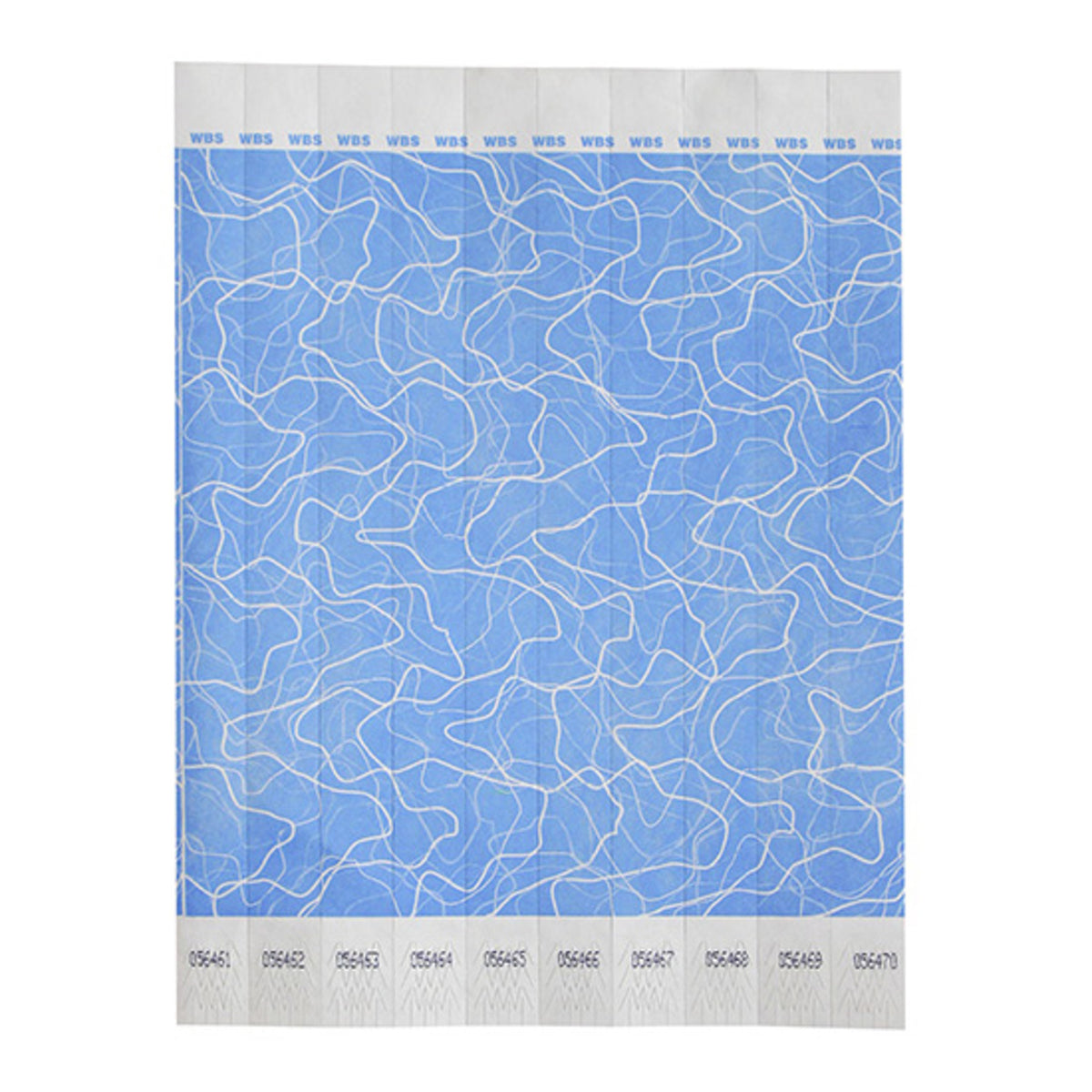 WB-100B-D Bar Maid Waterproof Tear-Free Wristbands - Blue Pattern - 500 Piece - 0.75 x 9.5 in.