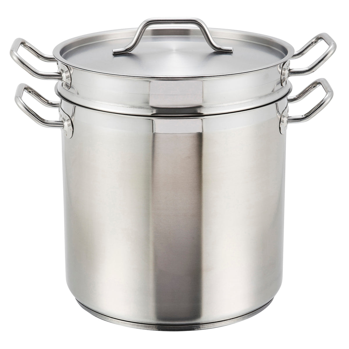 Picture of Winco SSDB-8 Stainless Steel Double Boiler with Cover - 8 qt.