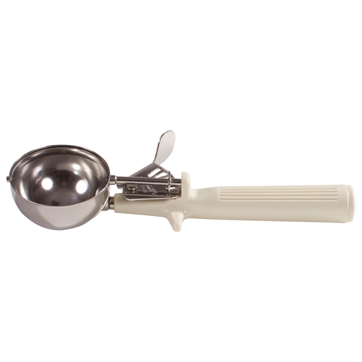 Picture of Winco ICOP-10 Prime 18-8 Stainless Steel Thumb Press Disher - Size 10