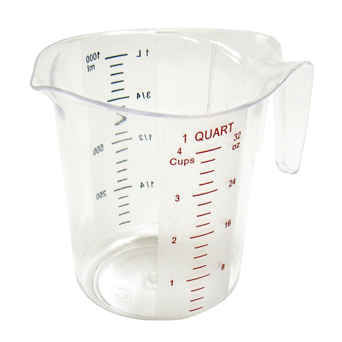 Picture of Winco PMCP-100 Polycarbonate Measuring Cup with Color Graduations - 1 qt.
