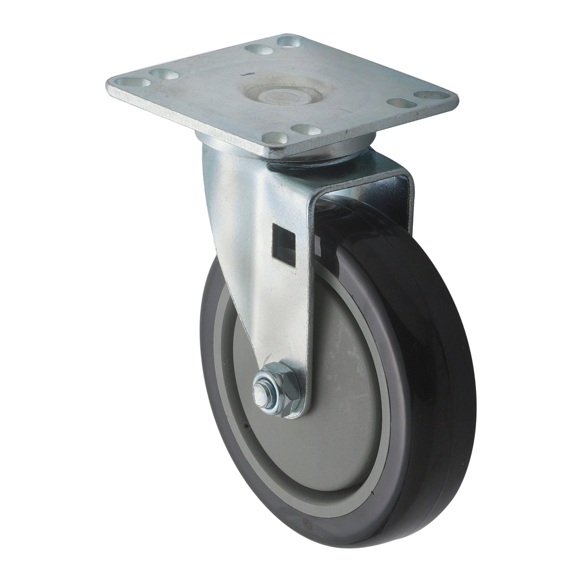 Picture of Winco CT-33 Universal Plate Caster Set, 3.5 x 3.5 in. Square Plate, 5 in. Wheels - 2 Piece