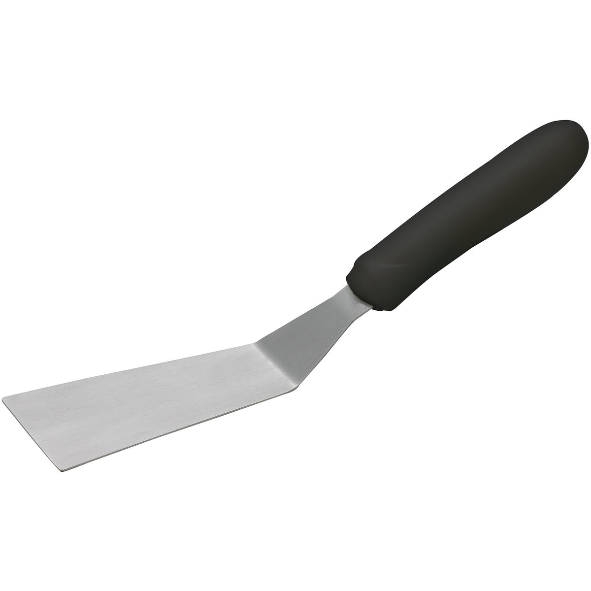 Winco TKP-50 4 1/4 x 2 3/16 Offset Grill Spatula w/ Black Polypropylene Handle, Stainless Steel