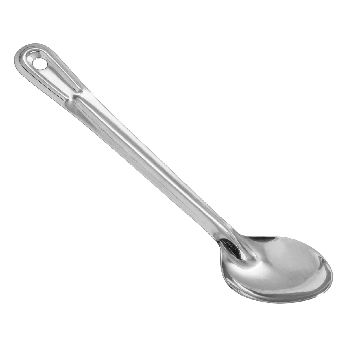 Picture of Winco BSOT-13H Heavy-Duty Basting Spoon, Stainless Steel, 1.5 mm - Solid, 13 in.