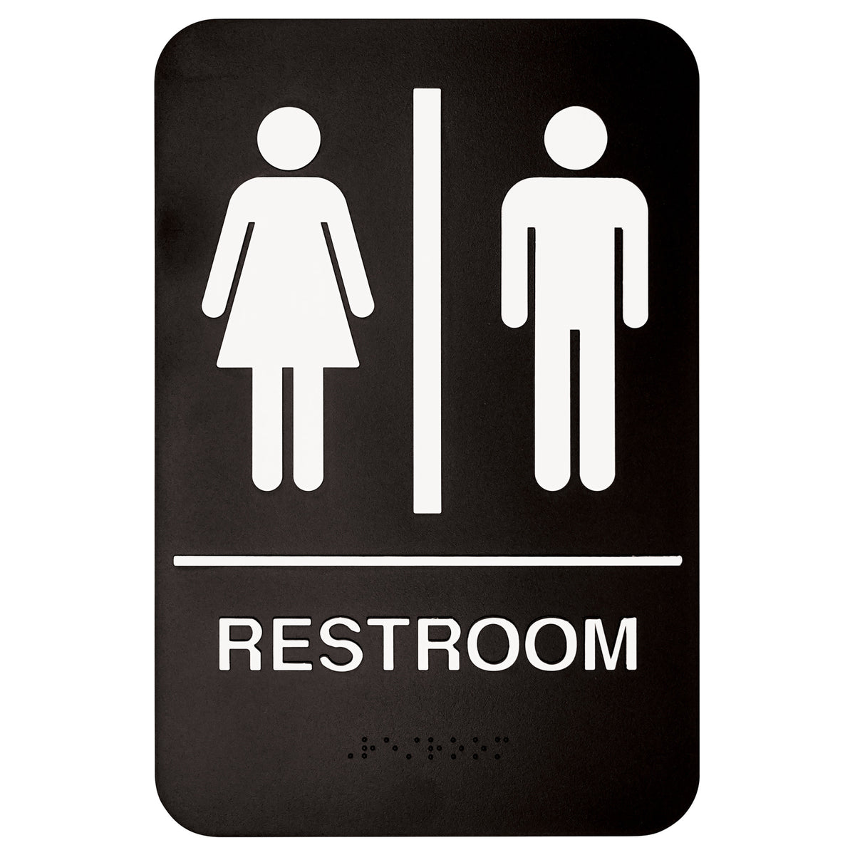 SGNB-603 Information Signs with Braille, 6 x 9 in. - Restroom