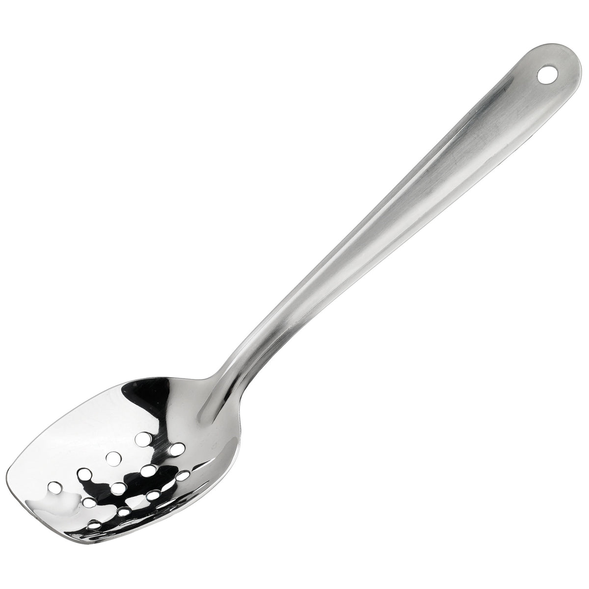 Picture of Winco SPS-P10 Slanted Plating Spoon - Perforated, 10 in.
