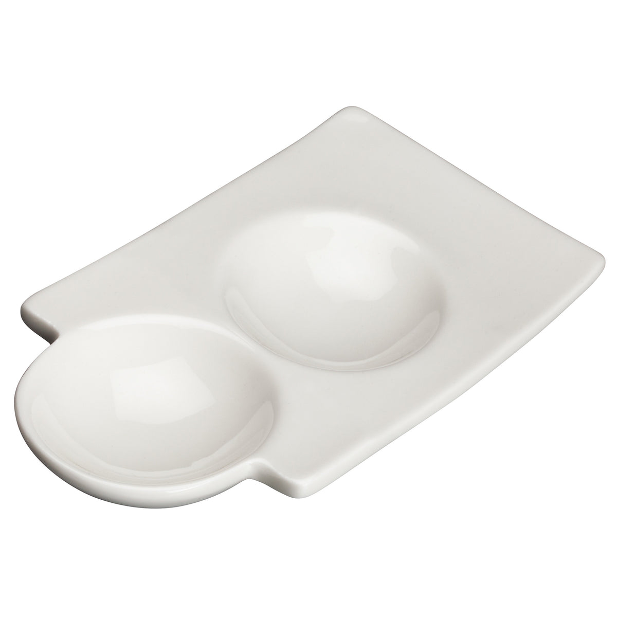Picture of Winco WDP017-106 6 in. Porcelain Duo Dish, Bright White, 36 Piece