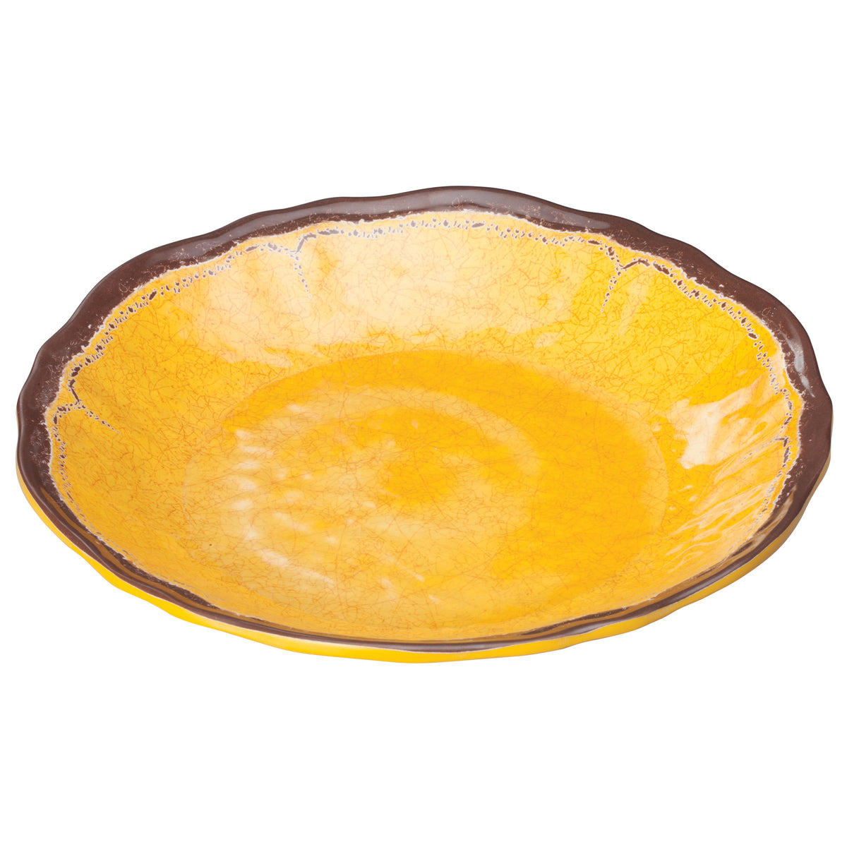 Picture of Winco WDM001-605 9.63 in. Dia. Melamine Hammered Deep Plate, Yellow, 24 Piece