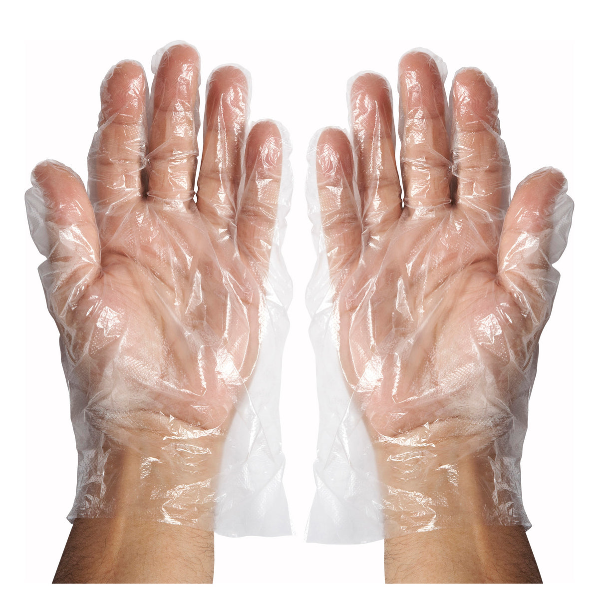 Winco GLP-L Poly General Purpose Disposable Gloves - Powder Free, Clear, Large, 0.59 mil, Pack of 500