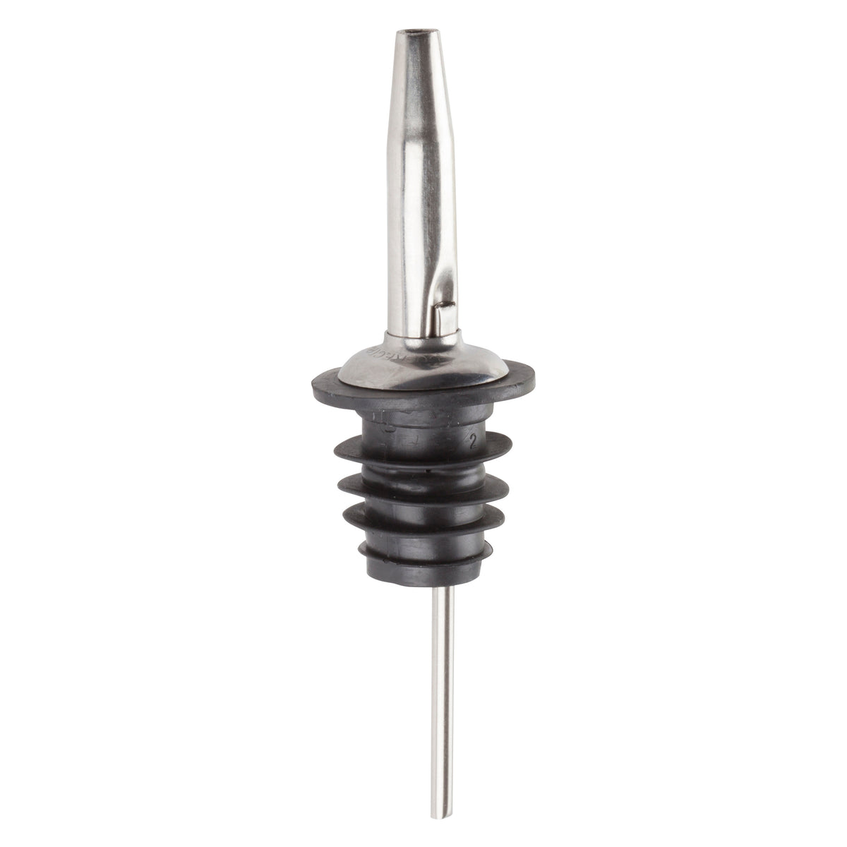 Picture of Winco PPM-4 Metal Pourers&#44; Tapered Spout&#44; Black Plastic Stopper