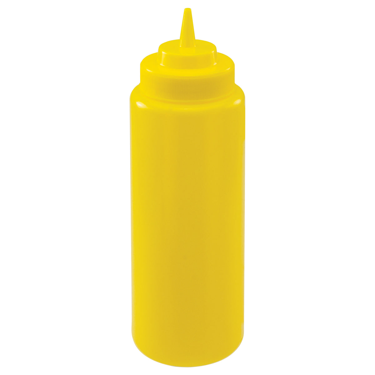 Picture of Winco PSW-32Y 32 oz Wide-Mouth Squeeze Bottles - Yellow- 6 Piece