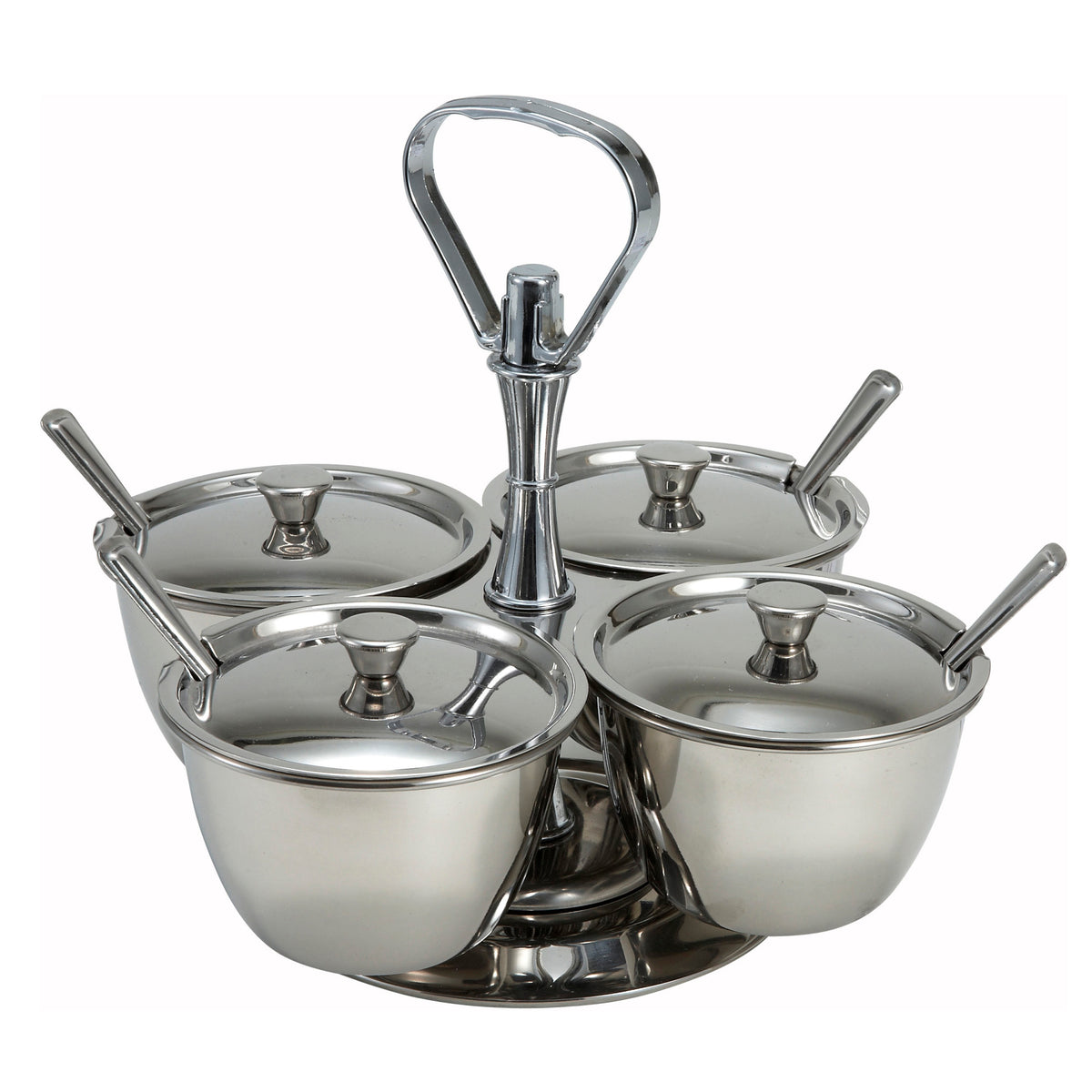 Picture of Winco RS-4 Relish Server, 4 Compartments, Stainless Steel