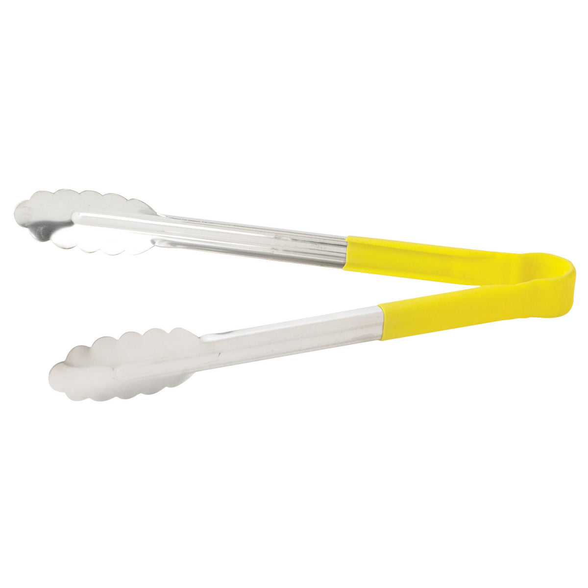 Picture of Winco UTPH-12Y Heat Resistant Heavy-Duty Utility Tongs with Polypropylene Handle - 12 in., Yellow