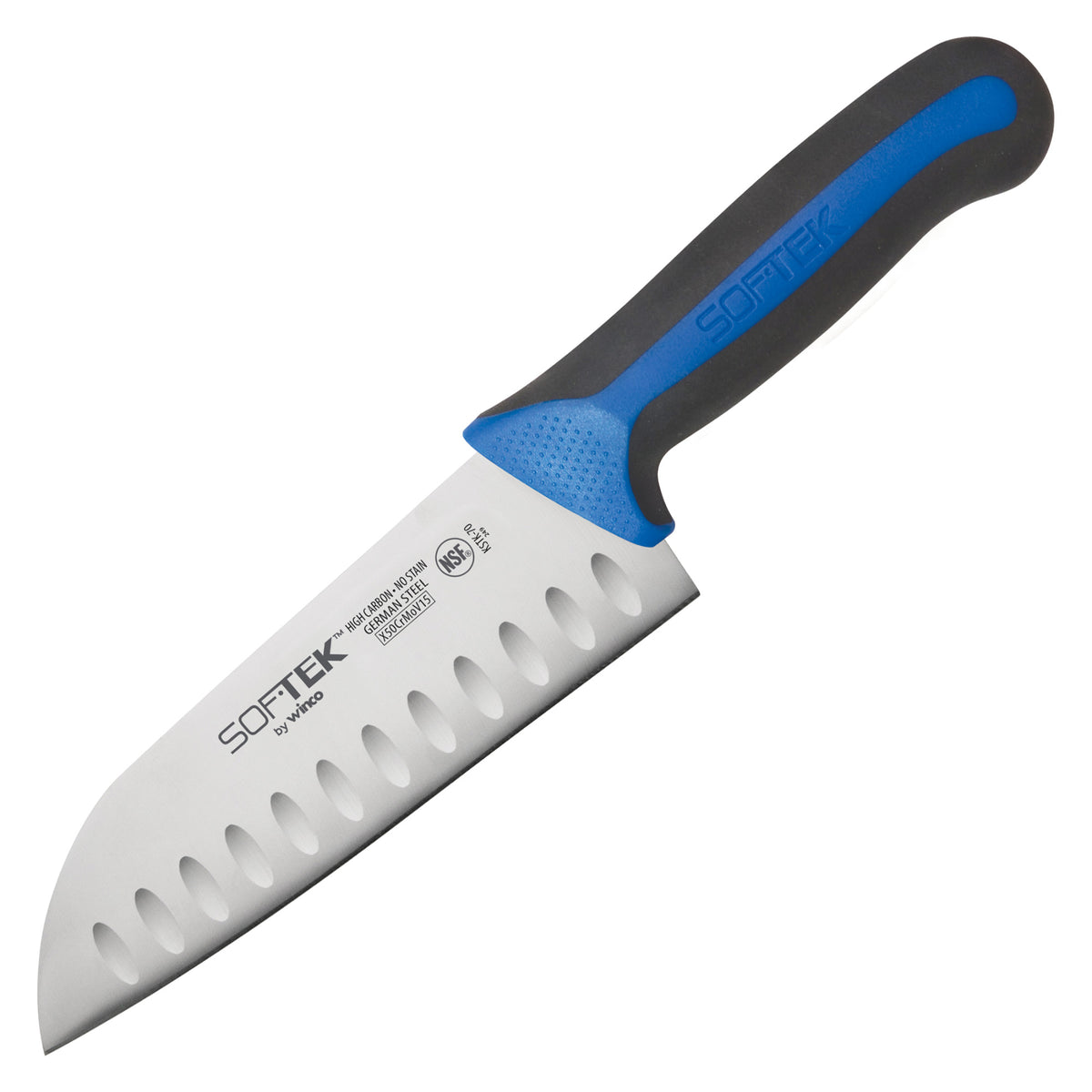 Picture of Winco KSTK-70 Sof-Tek 7 in. Santoku Knife, Soft Grip Handle