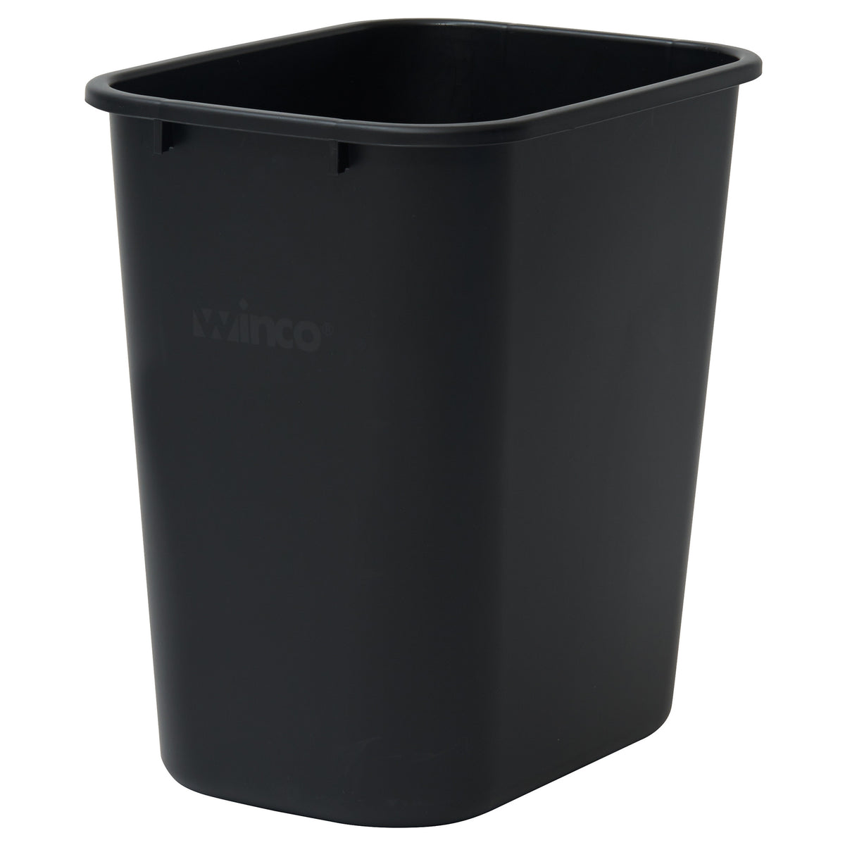 Picture of Winco PWR-28K Waste Baskets - 28 qt., Black - 14.58 x 10.25 x 15 in.