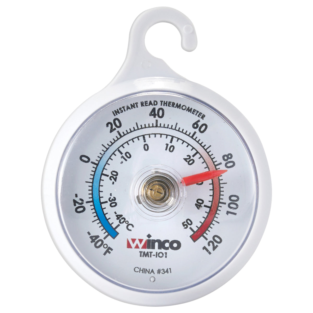 Picture of Winco TMT-IO1 Indoor & Outdoor Thermometer, -40 deg to 120 deg F, 1.75 in. Dia., Weather Resistant