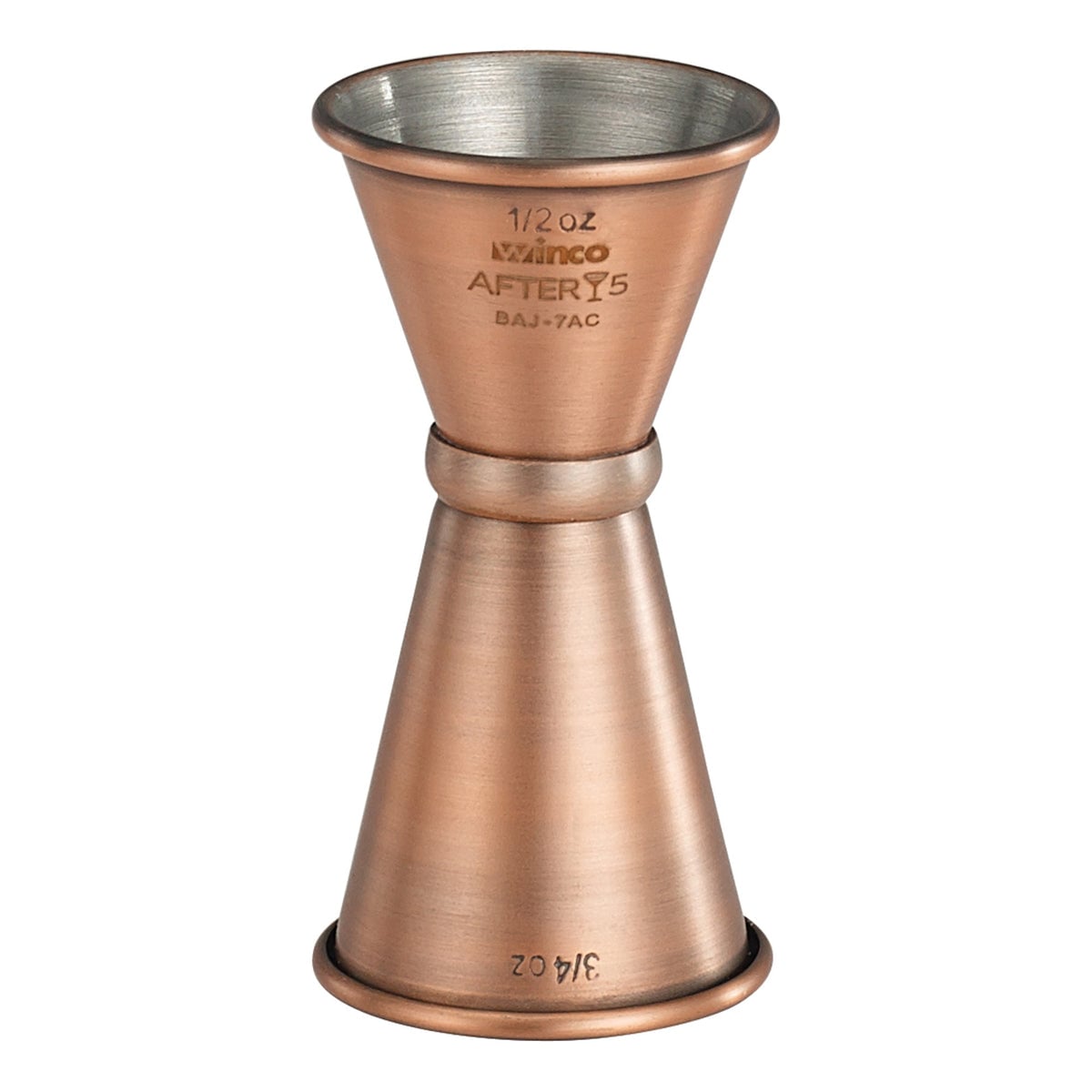 Picture of Winco BAJ-7AC After 5 Jigger, Antique Copper - 0.5 x 0.75 oz - 18-8 Stainless Steel, Antique Copper Finish